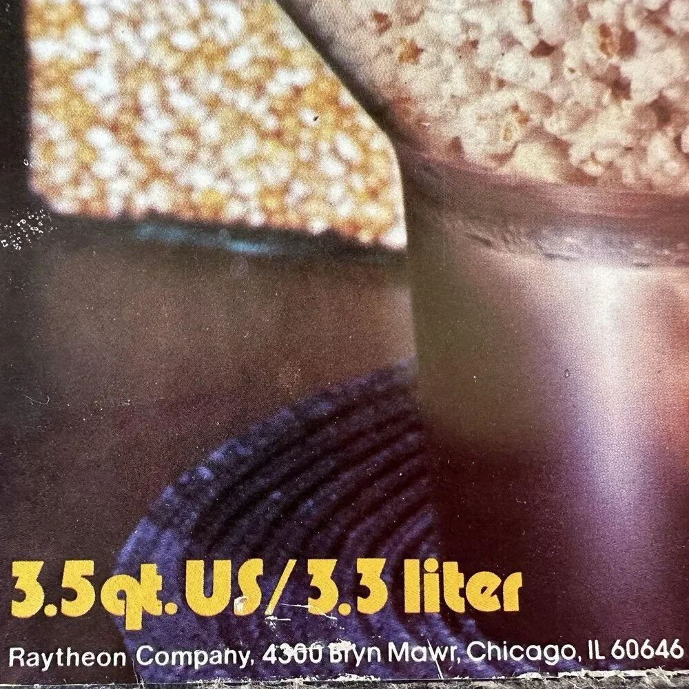 Vintage Raytheon Micro 21 Microwave Popcorn Popper, Model 101, Retro Kitchen App